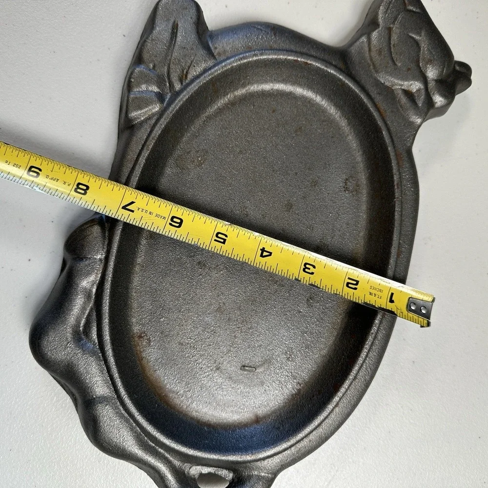 Vintage Cast Iron Bull Steer Tray Steak‎ Fajita Sizzler Platter